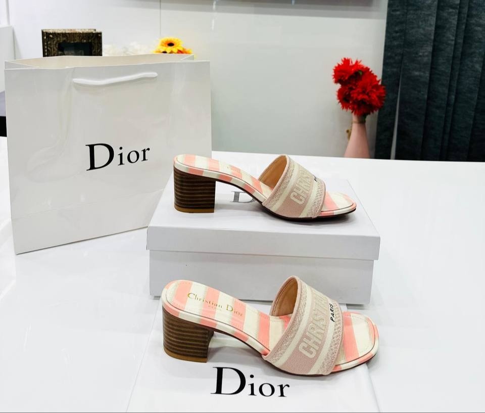 Christian Dior woman embroidered sandals slippers – Splendor Store