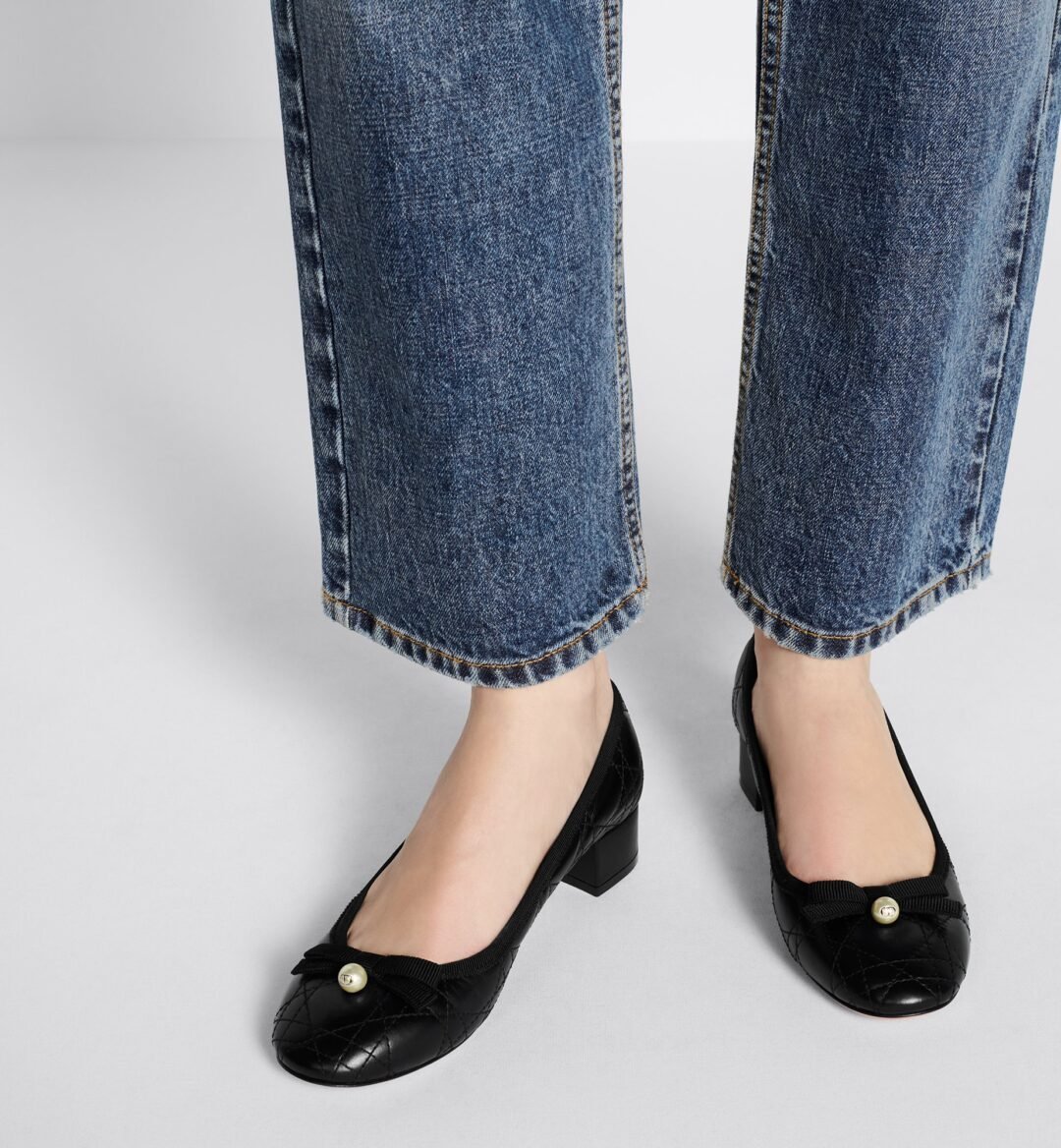 ⁦Dior Ballet Pump Black Quilted Cannage Calfskin⁩ - الصورة ⁦4⁩