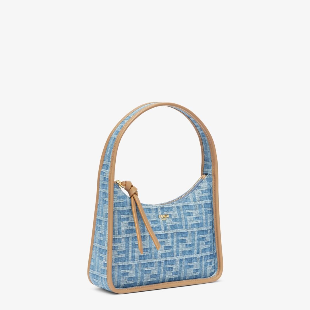 ⁦Mini Fendessence Light blue FF denim fabric mini bag⁩ - الصورة ⁦2⁩