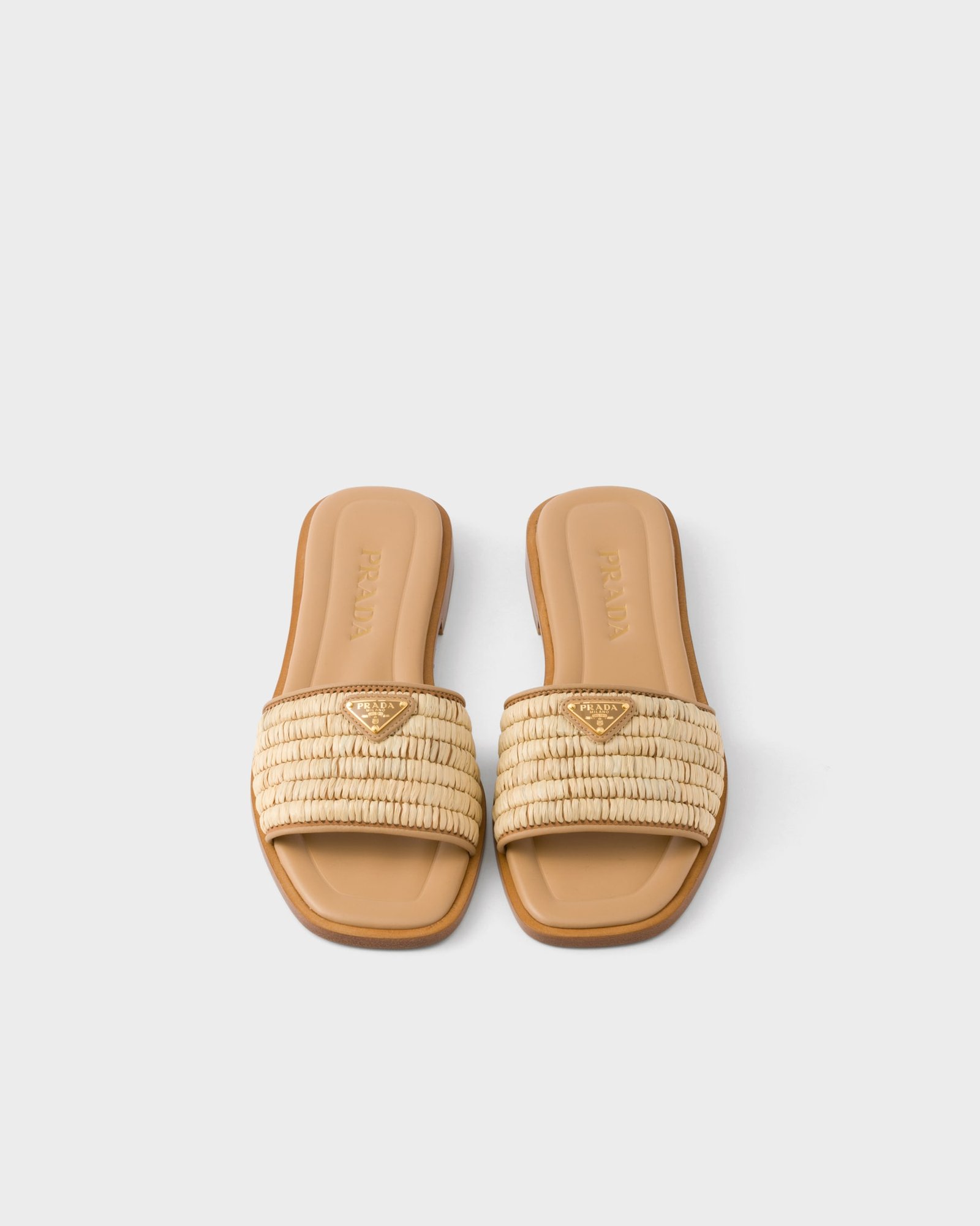 Prada Stuoia Raffia Easy Slide Sandals - الصورة 4