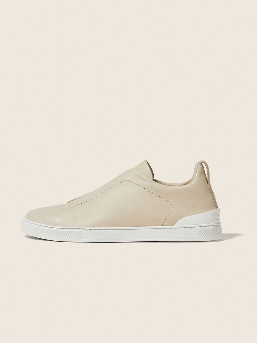 Zegna LIGHT BEIGE TRIPLE STITCH™ SECONDSKIN SNEAKERS - الصورة 4