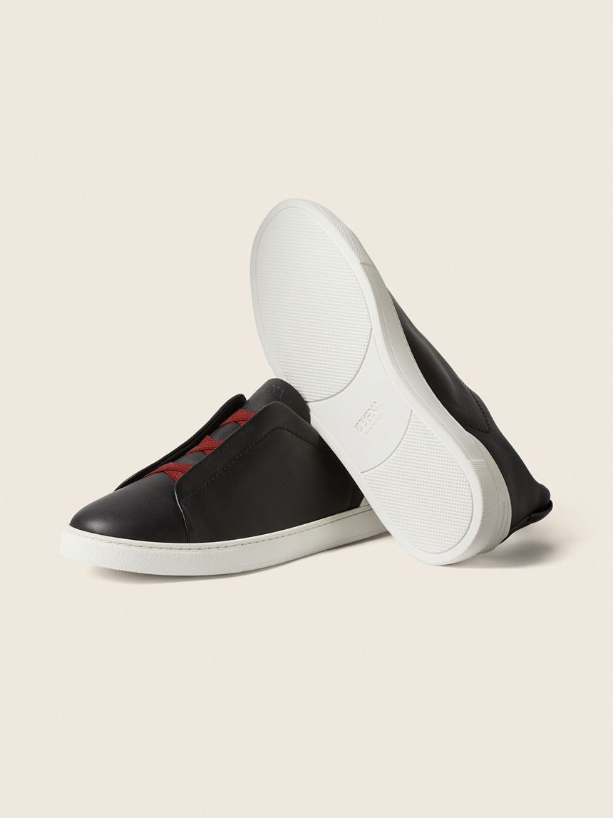 Zegna BLACK TRIPLE STITCH™ SECONDSKIN SNEAKERS - الصورة 5
