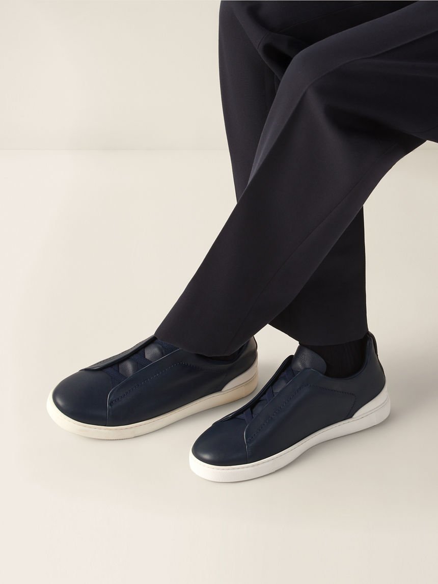 Zegna BLUE TRIPLE STITCH™ SECONDSKIN SNEAKERS - الصورة 2