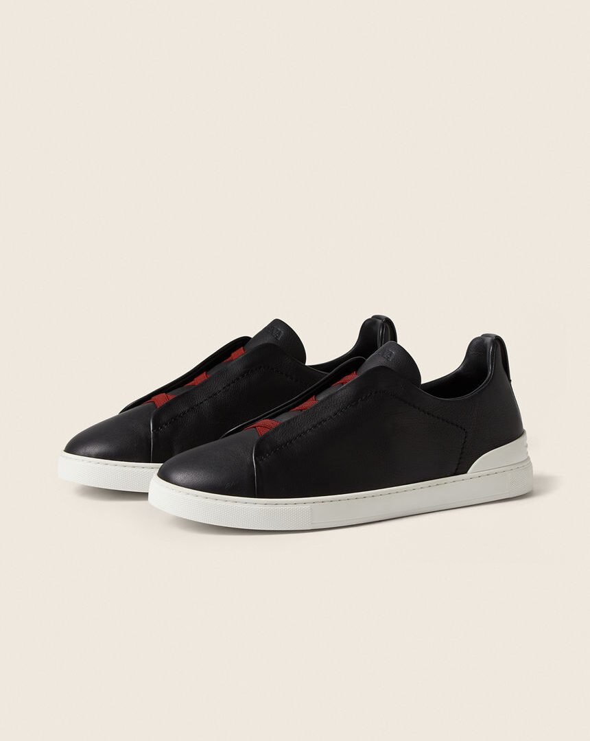 Zegna BLACK TRIPLE STITCH™ SECONDSKIN SNEAKERS