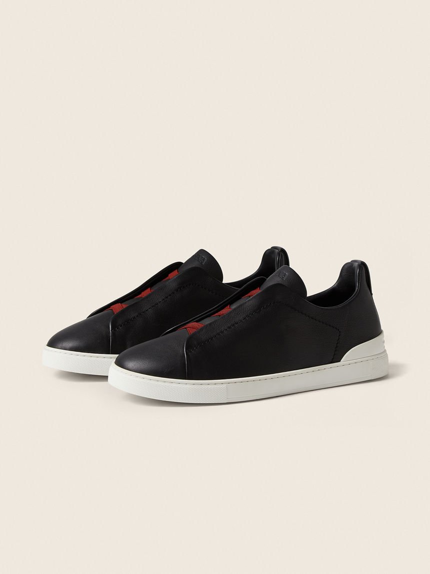 Zegna BLACK TRIPLE STITCH™ SECONDSKIN SNEAKERS