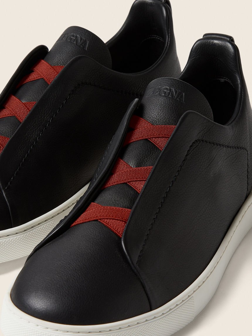 Zegna BLACK TRIPLE STITCH™ SECONDSKIN SNEAKERS - الصورة 3