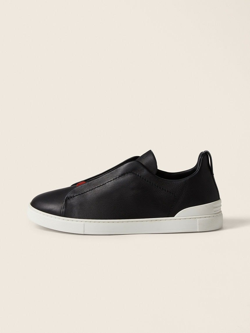 Zegna BLACK TRIPLE STITCH™ SECONDSKIN SNEAKERS - الصورة 4