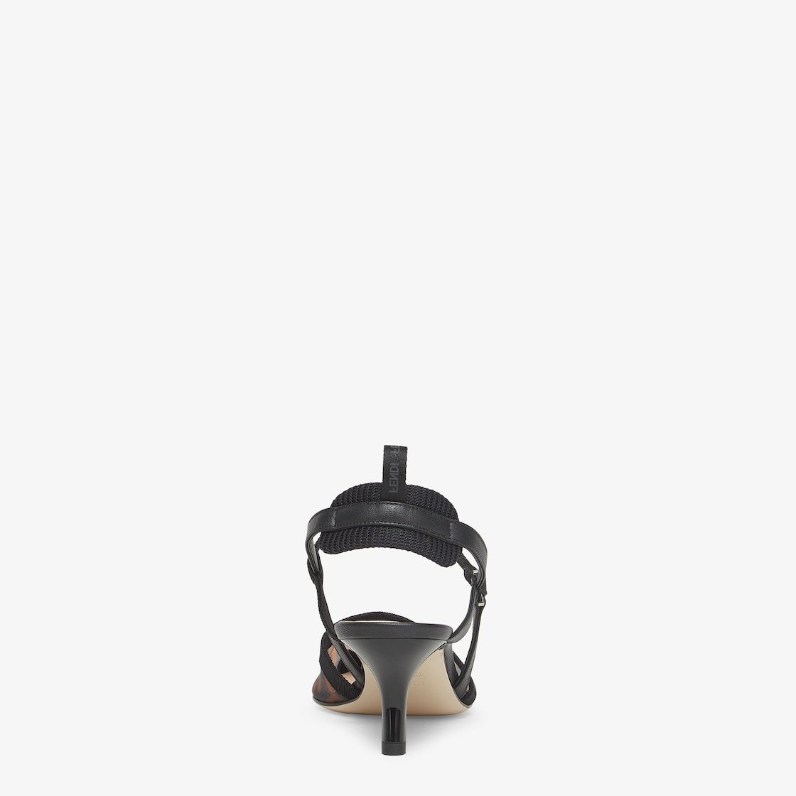 Fendi Brown FF mesh medium-heeled slingbacks - الصورة 3